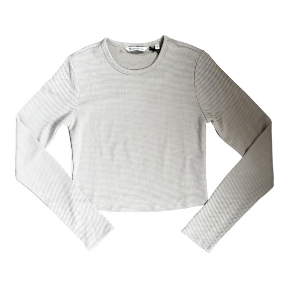 American Tall Cropped Long Sleeve Waffle Shirt for Tall Women DESERT ROSE Size S - Picture 5 of 13